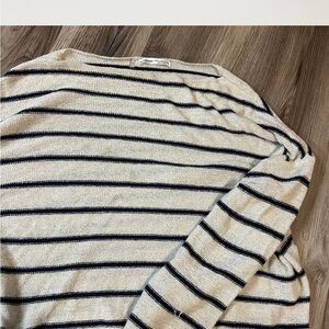 Pull&Bear Striped Beige and Black Women's Sweater
